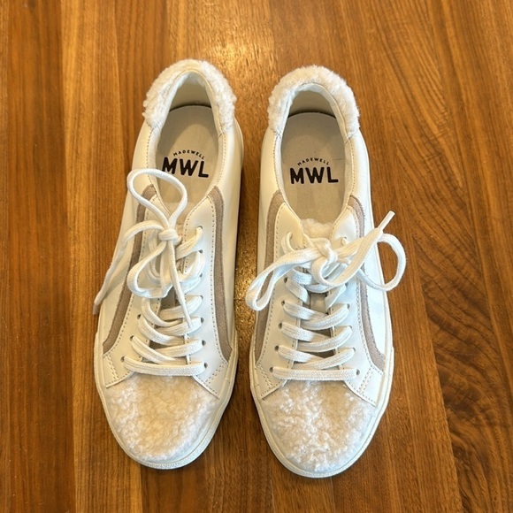 Madewell Sidewalk Low-Top Sneakers‎ in Leather: Sherpa Edition 7.5 - Picture 3 of 9